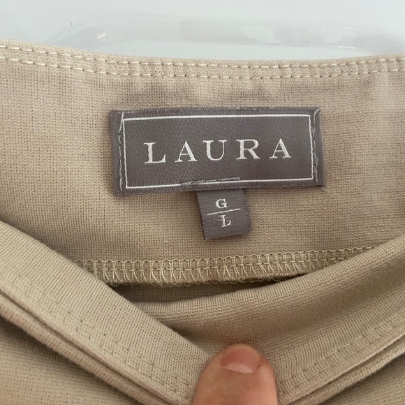 Laura khaki coloured straight skirt - Picture 3 of 5
